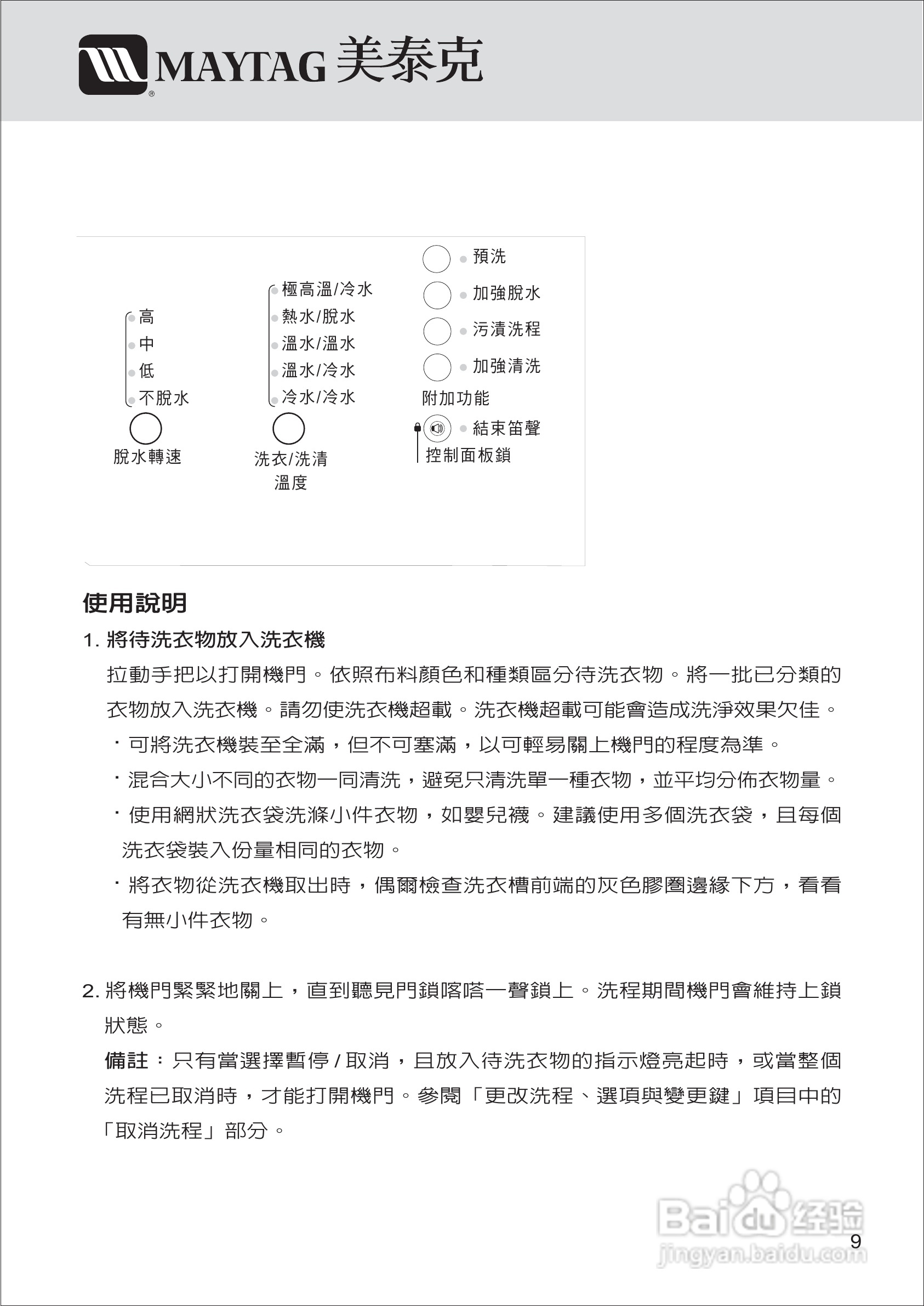 美泰克MAYTAG MHWZ600洗衣机说明书:[2]