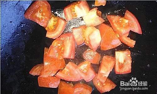 家常版西红柿热拌煎凉粉的做法