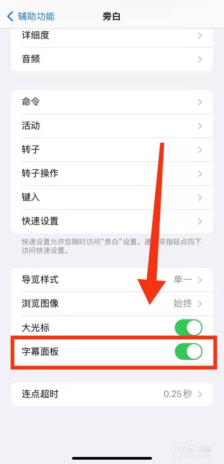 怎样开启iPhone11的“字幕面板”