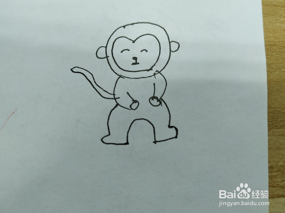 内急的猴子简笔画怎么画，怎么画可爱小猴子