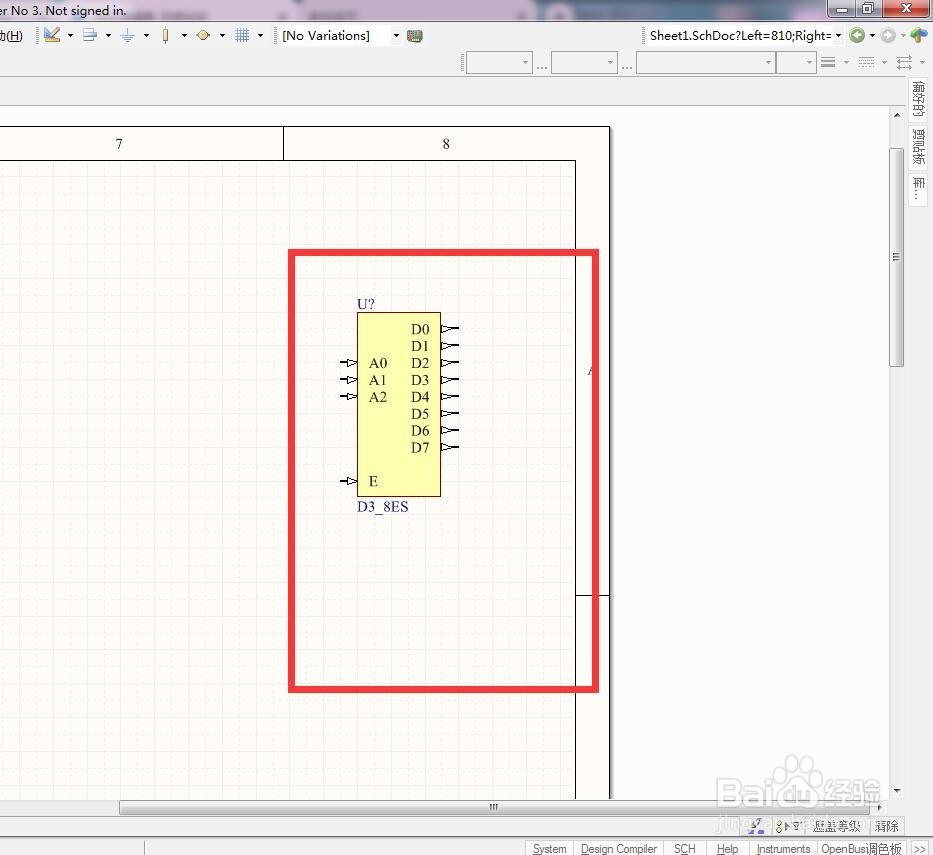 如何在AD中放置3转8分立使能解码器？