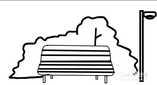 公园座椅简笔画教程