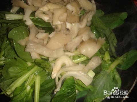 平菇烧青菜的家常做法