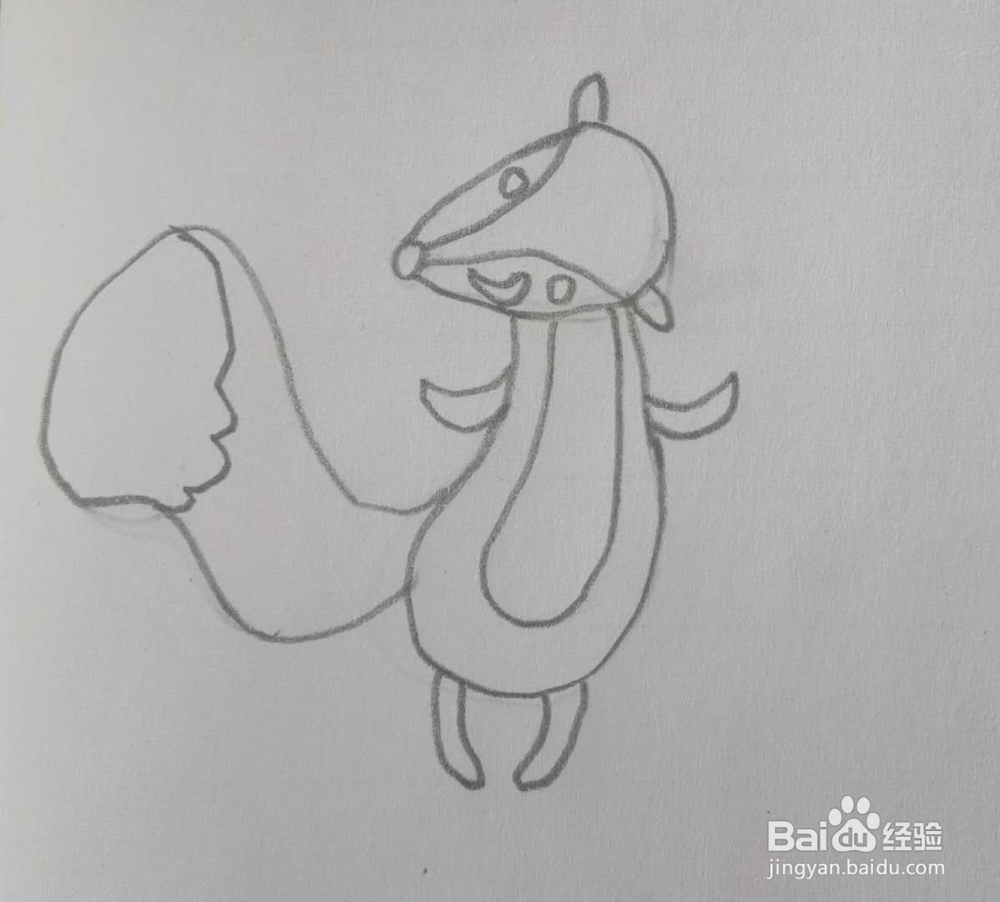 画简笔画狐狸的第十一种画法