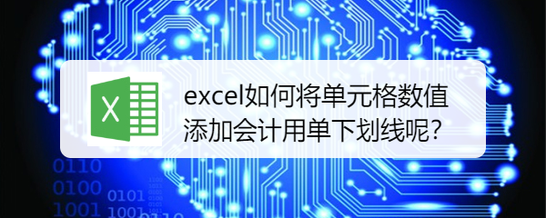 <b>excel如何将单元格数值添加会计用单下划线呢</b>