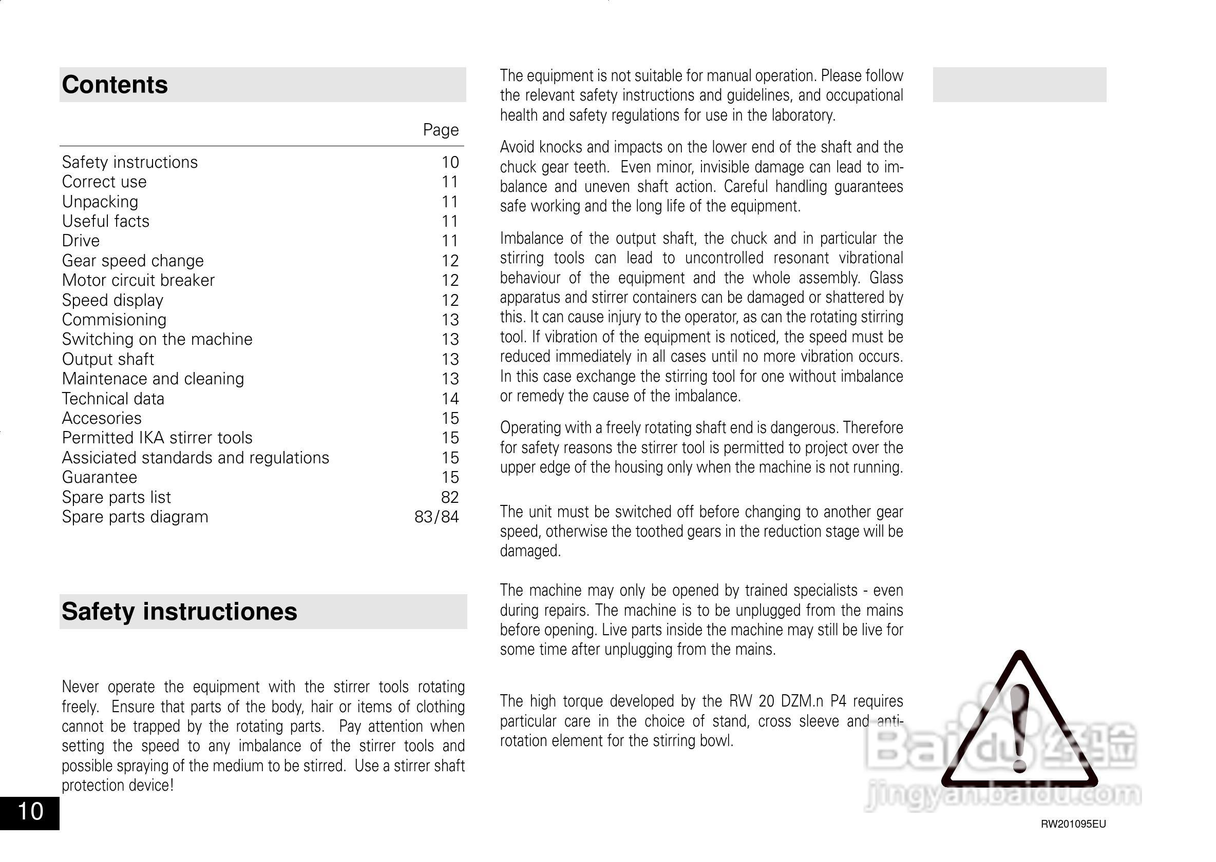 IKA RW 20.n 顶置式机械搅拌器使用说明书:[1]