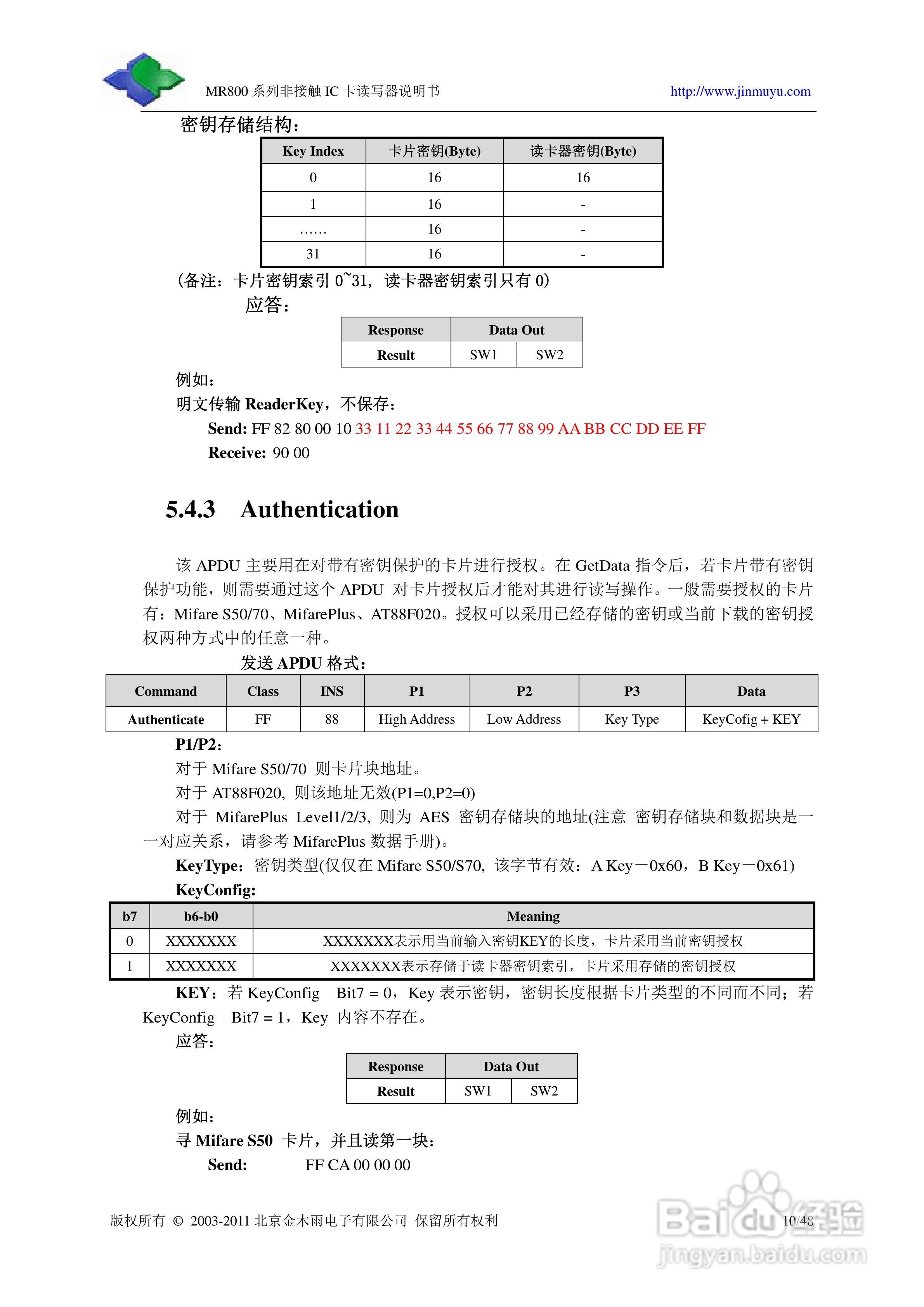 金木雨电子MR800UHN读卡器操作手册:[2]