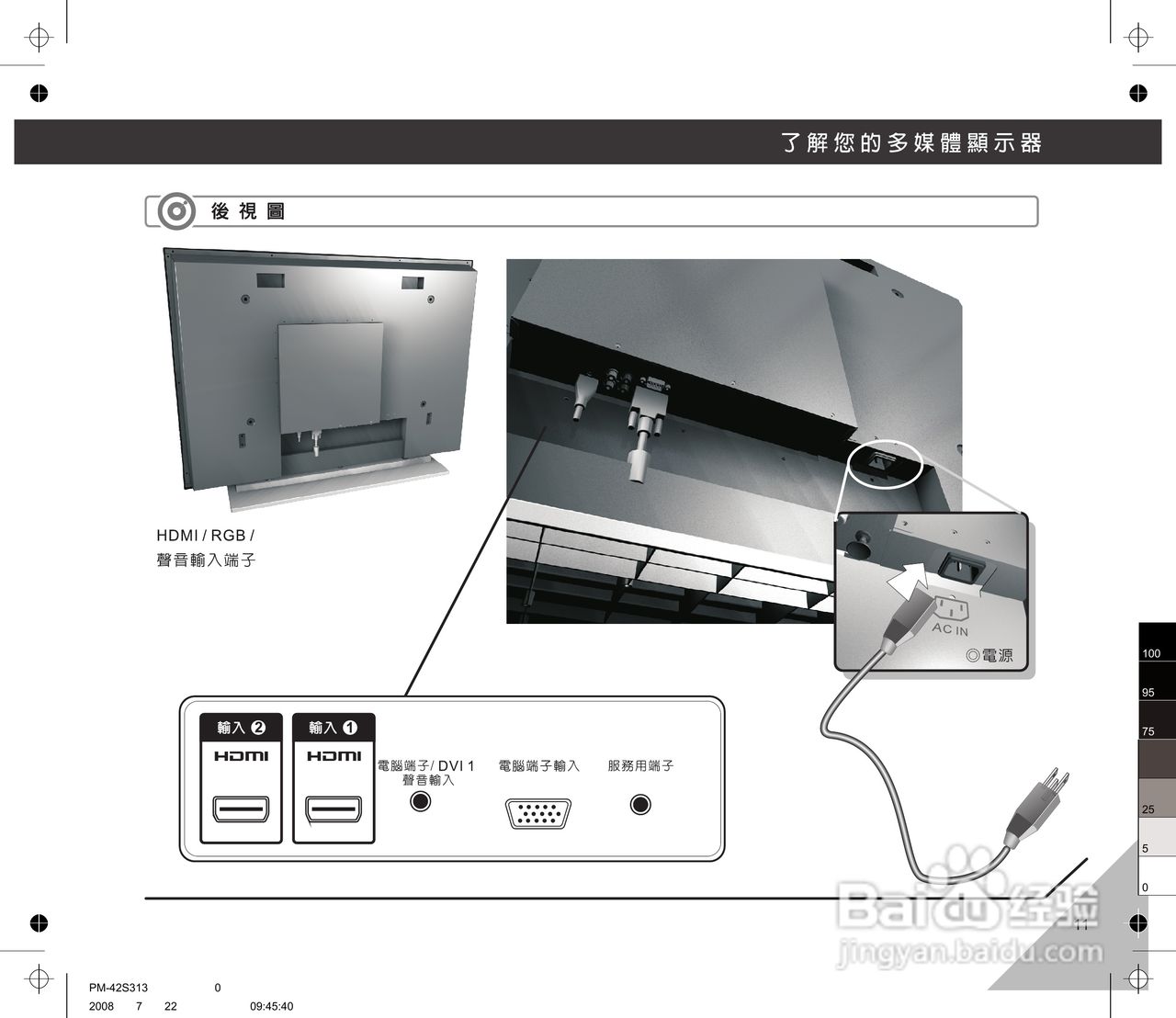 声宝PM-42S313型多媒体电视显示器说明书:[2]