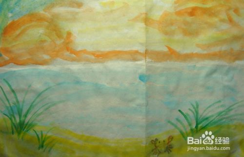 海边夕阳水彩画教程 百度经验 海边夕阳水彩画教程 百度经验