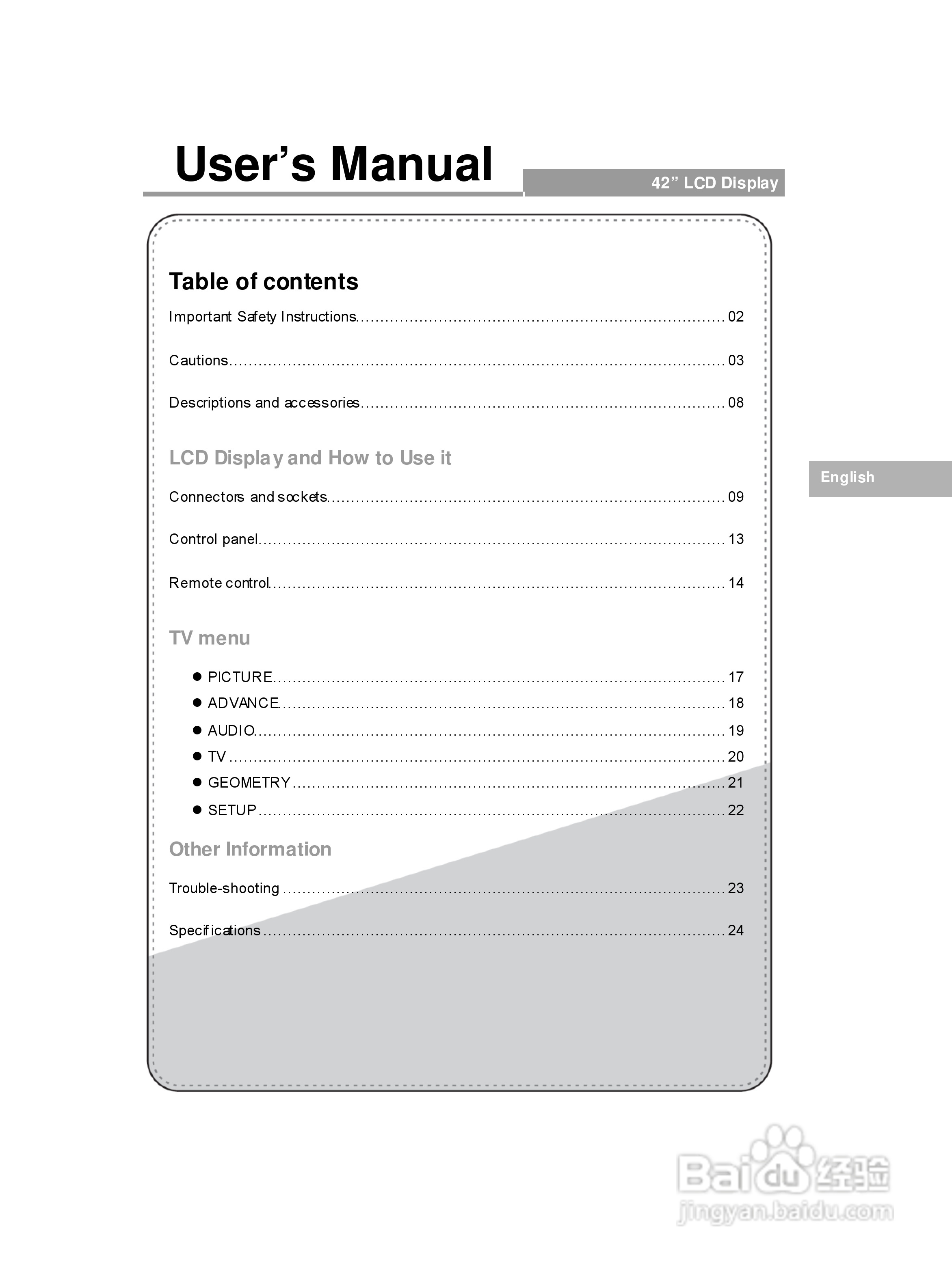 CHIMEI TL-42S3050T多媒体液晶显示器使用手册:[5]
