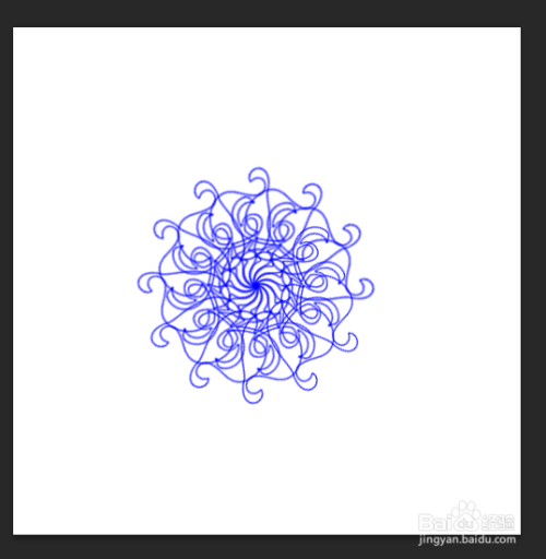 如何制作蓝色轮状花型图案