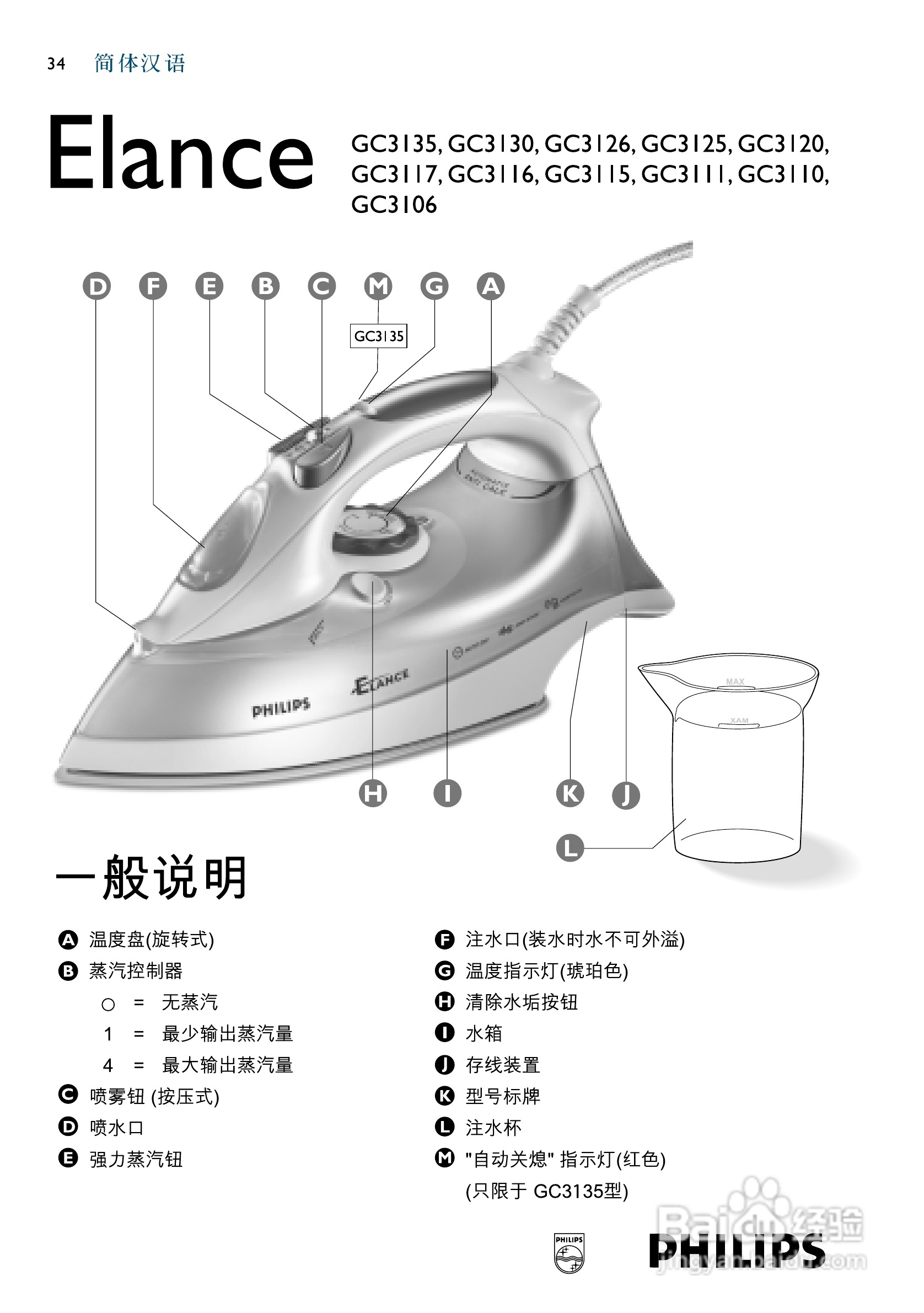 PHILIPS GC3117电烫斗用户手册:[4]