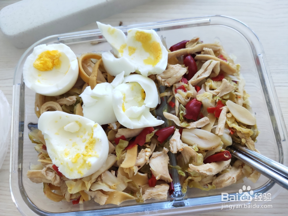 超级过瘾的鸡丝包菜豆皮魔芋丝