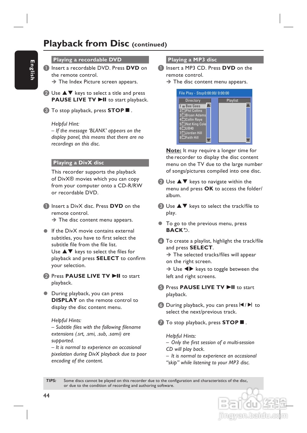 PHILIPS DVDR3450H DVD播放机说明书:[3]