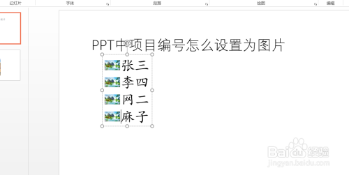 PPT中项目编号怎么设置为图片