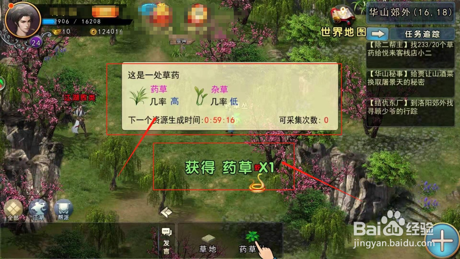 濡沫江湖，如何完成店小二的采药任务
