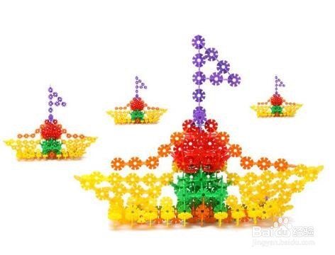 雪花片拼图图案步骤