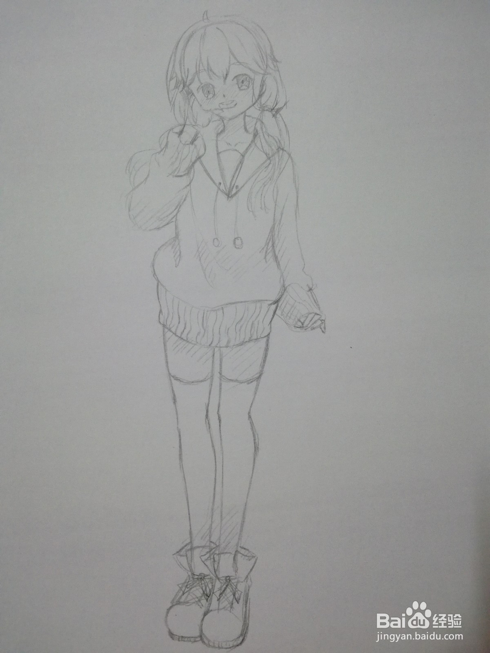 卡通动漫人物线稿手绘教程