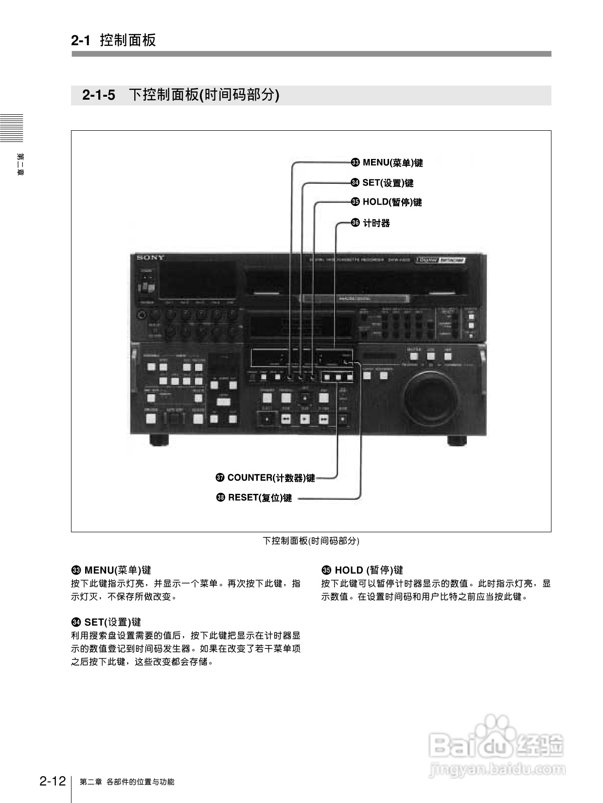 索尼DVW-500P数字磁带录像机使用说明书:[2]