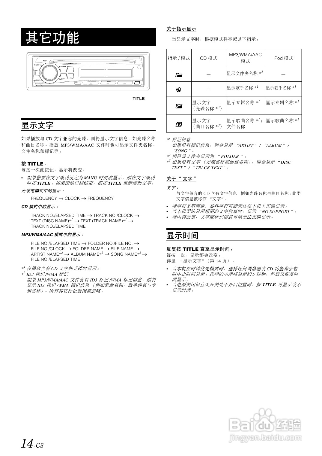阿尔派CDE-9873E型接收机说明书:[1]