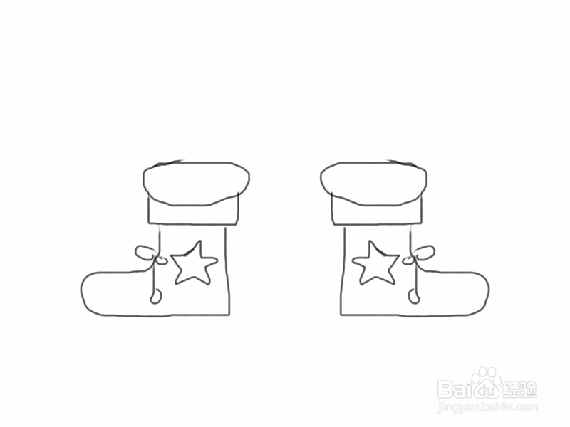 手绘涂鸦系列之怎样画圣诞靴子