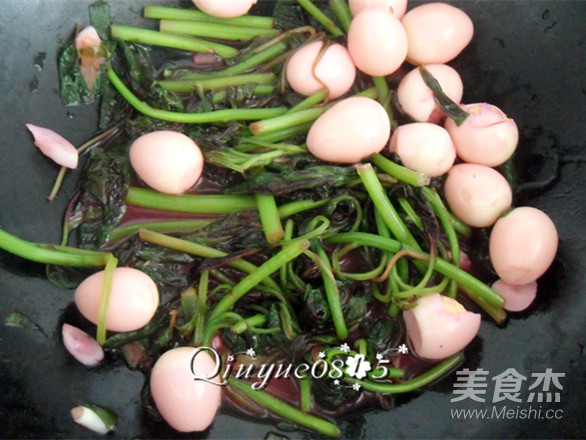 苋菜鹌鹑蛋的做法