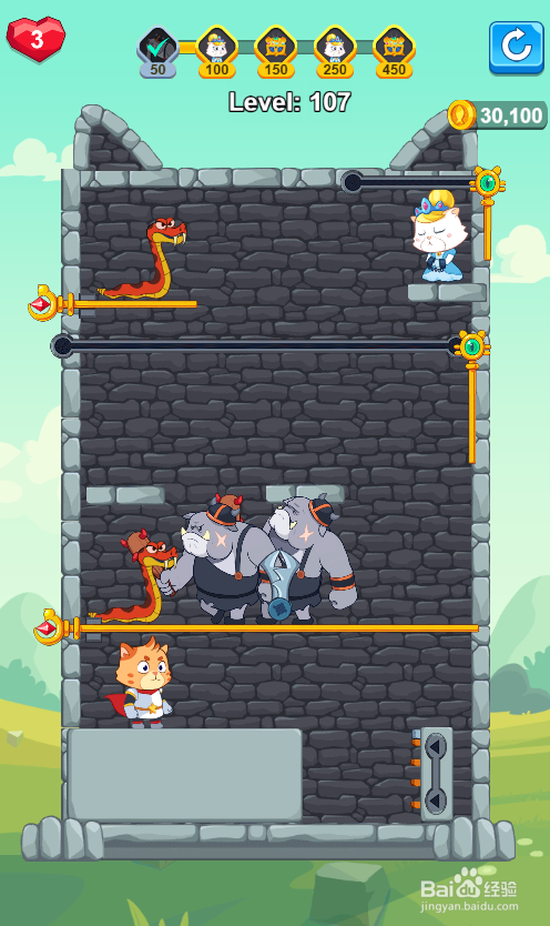 怎样通过Hero Save the Princess的Level 107