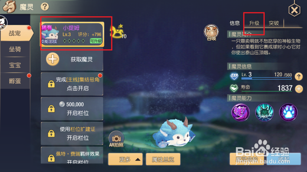 塞尔之光魔灵战宠怎么提升战力?战宠升级攻略