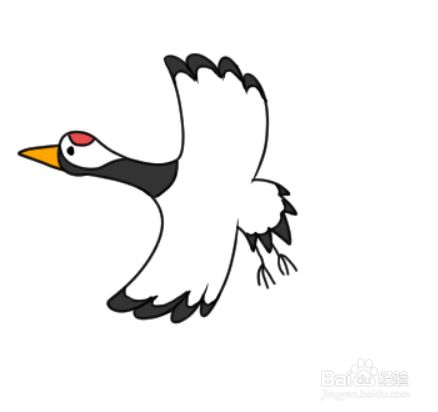 如何用简单地方法画飞翔的鹤