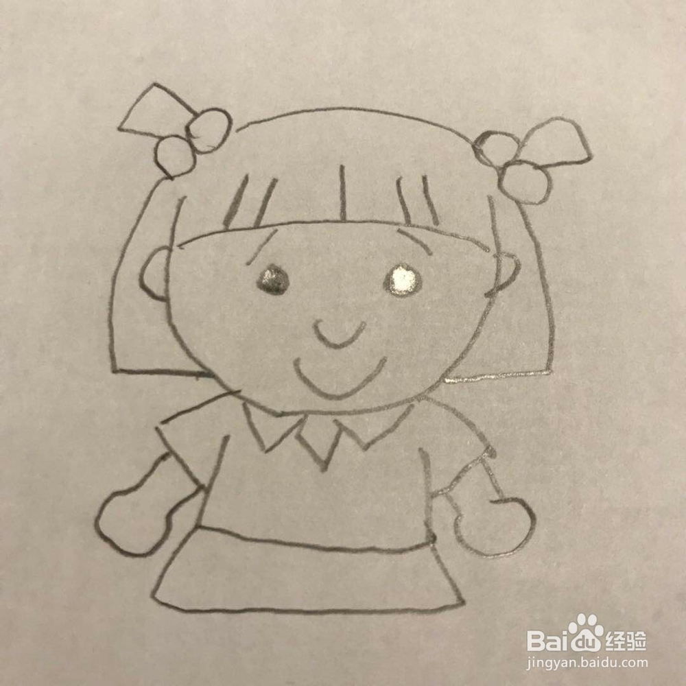 怎么画小女孩呢