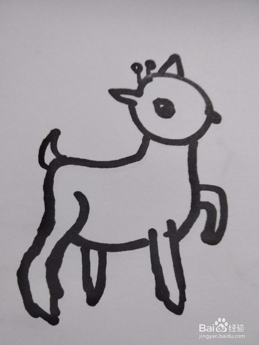 萌萌小鹿简笔画