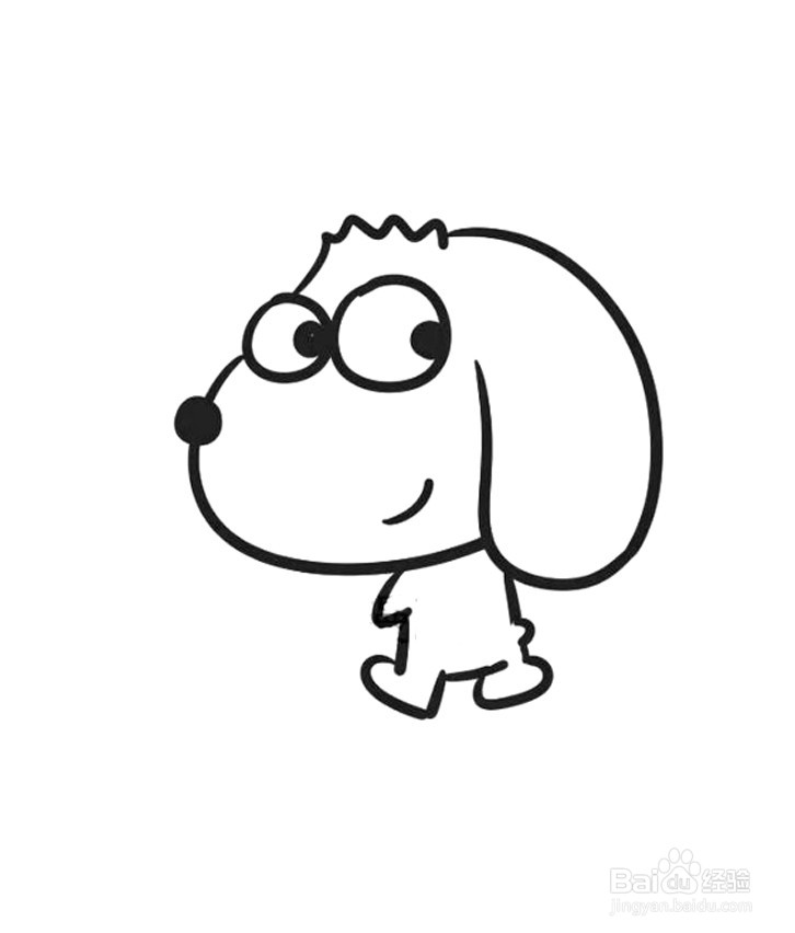 超酷的小狗简笔画 分步画法