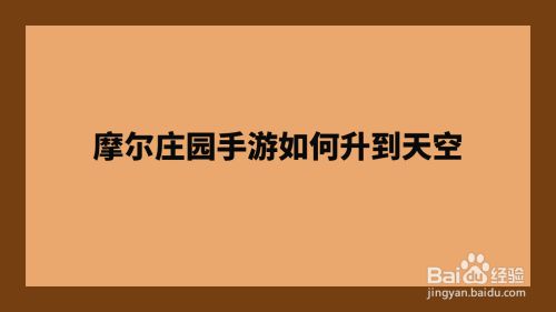 摩尔庄园手游如何升到天空