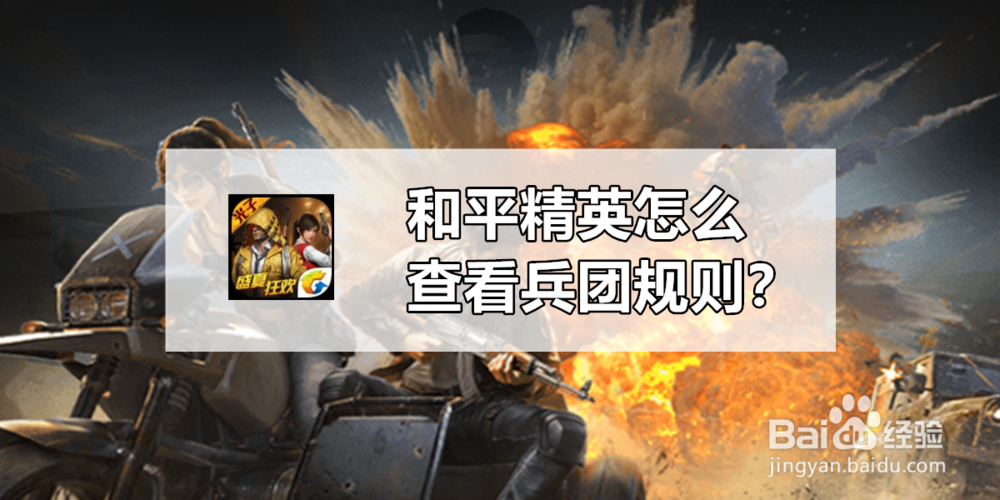 <b>和平精英怎么查看兵团规则</b>