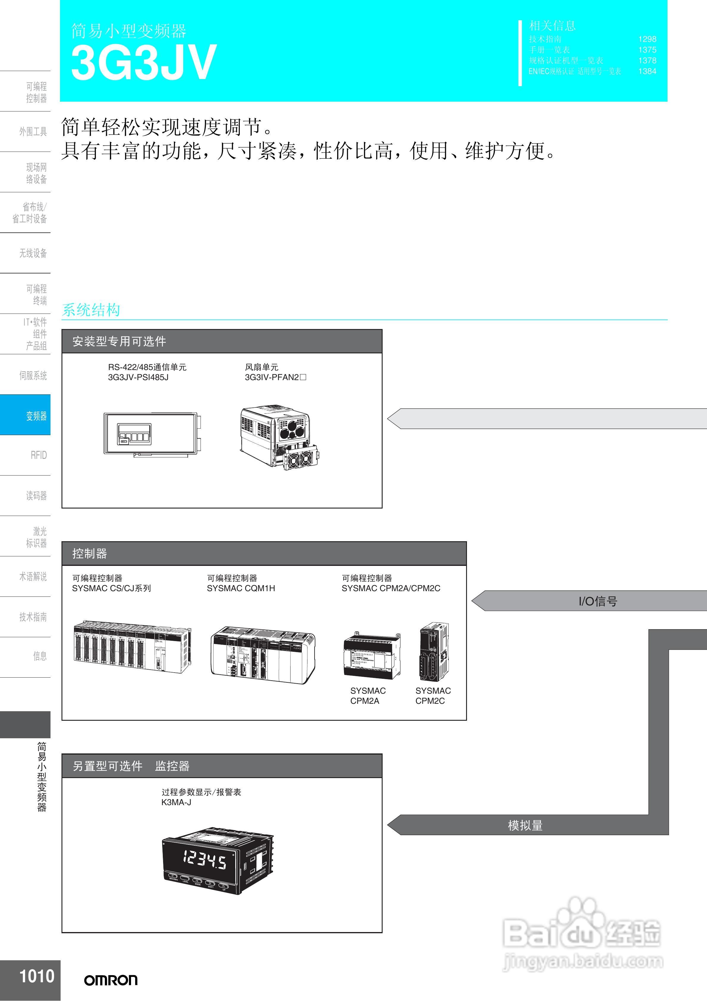 omron 3G3JV简易小型变频器说明书:[1]