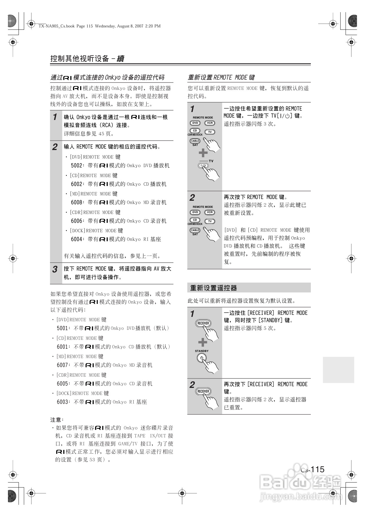 安桥AV放大机TX-NR905型使用说明书:[6]