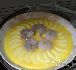蒸鸡蛋豆腐虾仁的做法