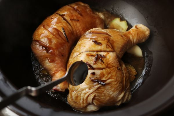 柠香葱油焗鸡腿