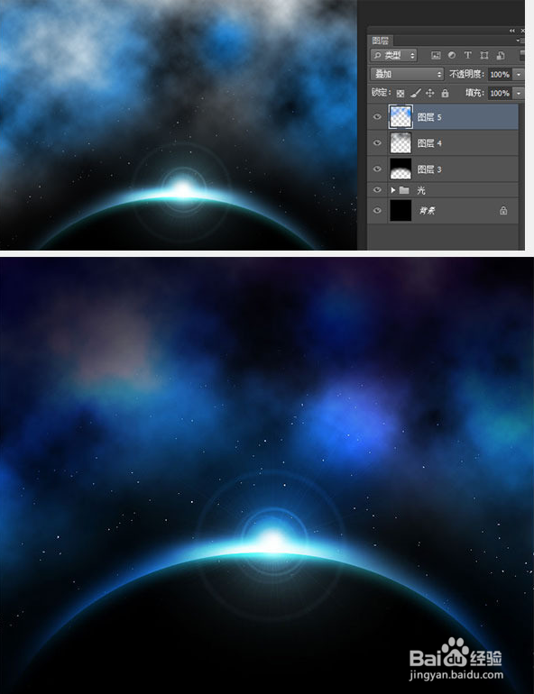 ps教程:快速制作星空特效