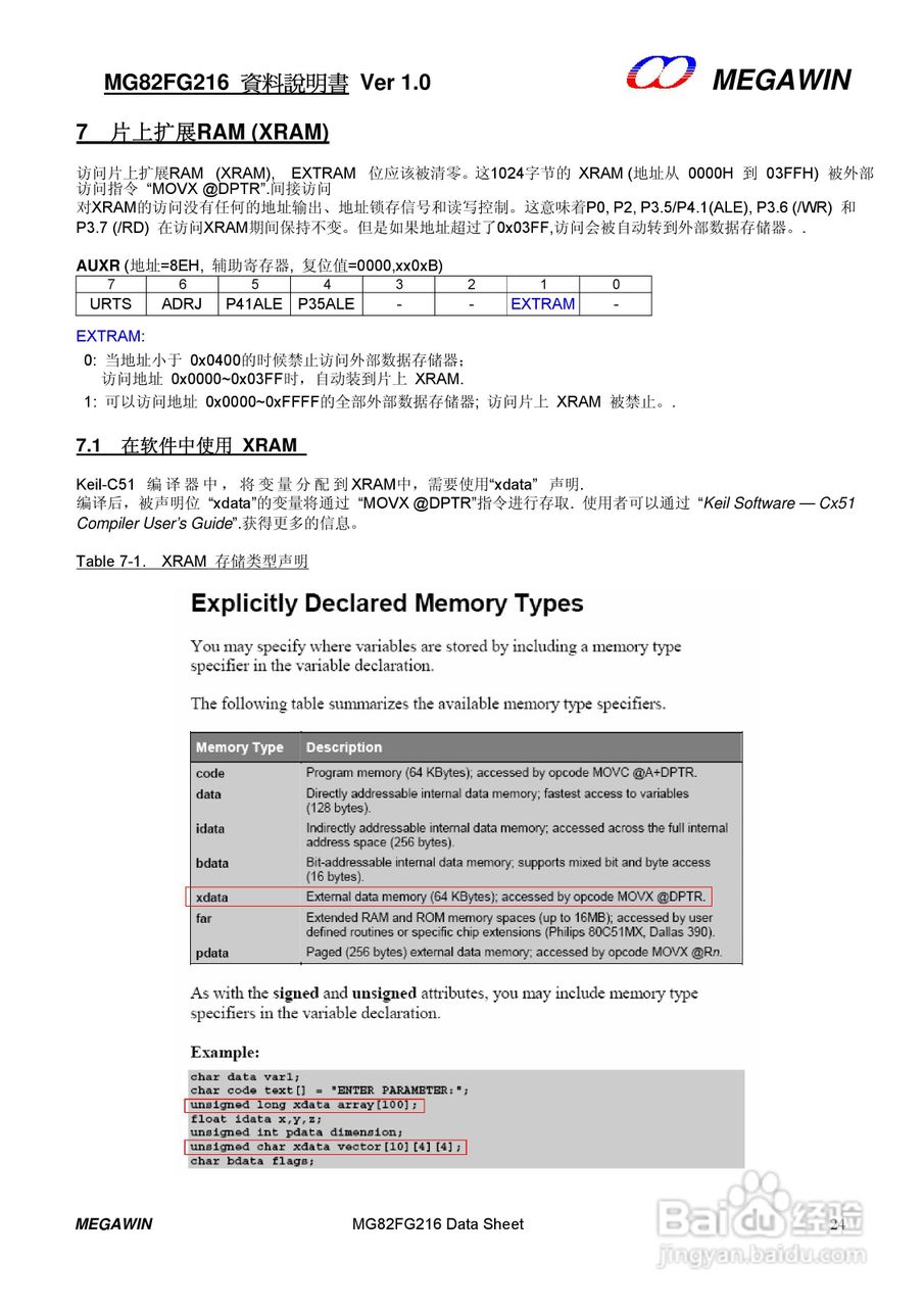 MEGAWIN MG82FG216 8 位微处理器用户手册:[3]