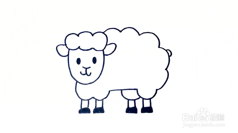 羊一笔画简笔画幼儿图片