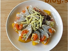 南瓜咸肉蒸膏蟹