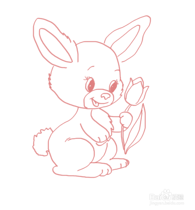 今天来画一只可爱的小兔子