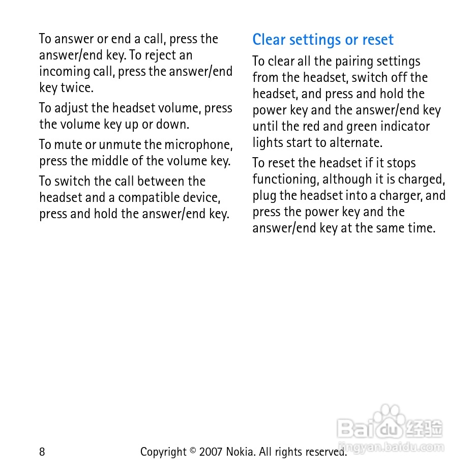 Nokia蓝牙耳机BH-303说明书:[1]