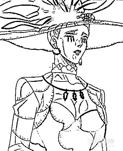 简笔画-如何画q版人物黑色五叶草魔女王的简笔画