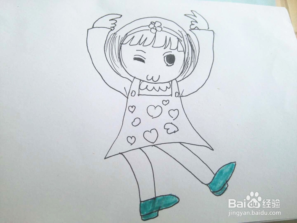 简笔画之卡通人物彩笔画经验分享九
