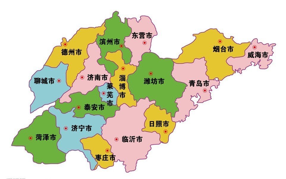 山东各地区按照鲁中，鲁北，鲁南，鲁西分别是哪几个城市。