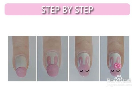 DIY超级甜美兔兔美甲 戳中你的萌点