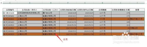 制作合同到期提醒表 如低于1月或3月自动提醒续