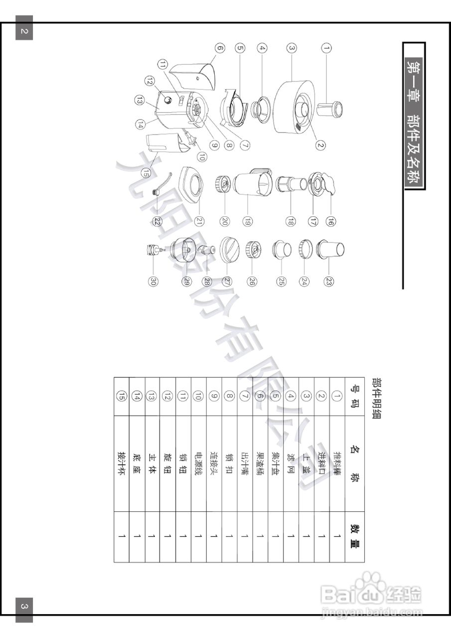 九阳榨汁机JYZ-B511型使用说明书